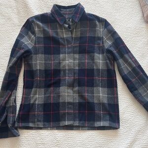 Rag & Bone Navy and Gray Plaid Shirt